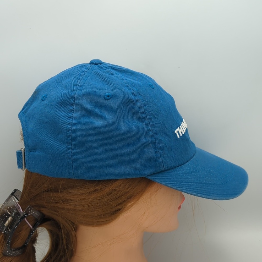 The North Face Hat Cap Horizontal Spell Out Logo Unisex Blue One Size Adjustable - Picture 8 of 16